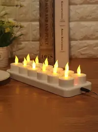 在飛比找樂天市場購物網優惠-電子蠟燭/LED蠟燭 電子可充電小蠟燭燈led遙控仿真式婚慶