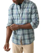 Faherty Coastline Knit Plaid Button Down Shirt