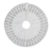 Sudha Pennathur White and Silver Embroidered 30 Tree Skirt