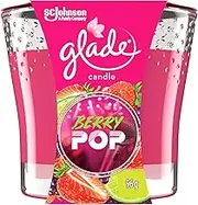 Glade Jar Candle, Berry Pop Fragrance, Infused with Essential Oils, Glass Candle Jar, 1 Count