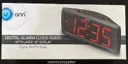 ONN digital alarm clock AM/FM radio w/ large 1.8" Display