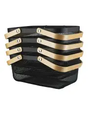 [Little Label Co] Large Handy Storage Basket 4 Pack in Black