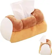 Tissue Box | Bread Loaf Tissue Dispenser Box | Plushie Tissue Holder | Novelty Tissue Box Organizer | Bread-themed Tissues | Bread Box Anime Tissues Dispenser for Bathroom, Desk