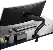 Monitor Arm Single Monitor Desk Mount, Adjustable Mechanical Spring Monitor Arm Fits Max 32 Inch, 4.4-19.8 lbs Screen, with Clamp/Grommet Mounting Base Monitor Mount(Black)