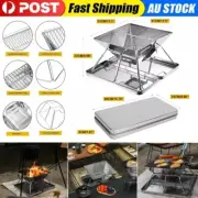 Foldable BBQ Grill Portable Charcoal Outdoor Fire Pit Camping Kit Campfire Stove