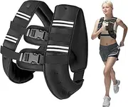 12lbs Weighted Vest with Two Adjustment Straps for Men Women, Weight Vest with Reflective Stripes for Workout, Strength Training, Running, Fitness, Muscle Building, Weight Loss