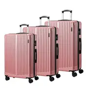 Mazam 3PCS Luggage Suitcase Trolley Set Travel TSA Lock Storage ABS Case Pink