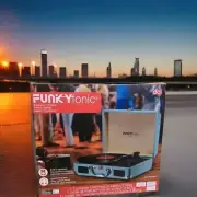 NEW Portable Stereo Turntable with Built in Speakers, Headphone Jack by dci