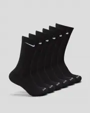 [Nike] Nike Men's Everyday Plus Cushioned Socks 6 Pack in Black/White Size Medium M Black/White