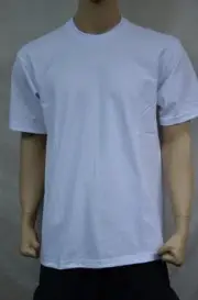 1 NEW PRO5 SUPER HEAVY WEIGHT T-SHIRT WHITE TEE PLAIN BLANK COTTON S-7XL