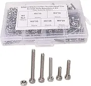 300Pcs M3 Nuts Bolts Assortment Kit, Hex Socket Head Screws, 304 Stainless Steel M3 Bolts M3 X 10/16/20/25/30mm M3 Nuts with Storage Box