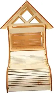 FONDOTIN 1pc Wooden Hamster Cabin Climbing Frame Natural Small Pet Hut for Hamsters Mice Gerbils Durable Chew Compact Exercise Hideout for