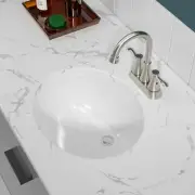 17'' x 14'' x 7'' Classic Ceramic Undermount Oval Bathroom Vanity Sink in White