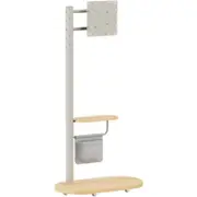 LUMI TT54-22T-02W Mobile Display Floor Stand with Integrated Cable Management Fine Texture Light Brown & Beech -17"-43" [TT54-22T-02W]