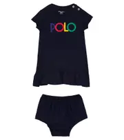 [Polo Ralph Lauren Kids] Polo Ralph Lauren Kids Baby dress and bloomers set M 6 blue