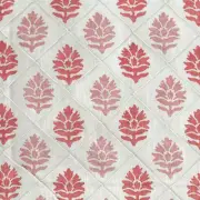 Nina Campbell Les Reves Camille Coral/Pink Linen Embroidery Fabric 1 yd Remnant