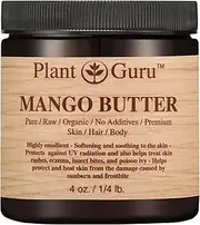 Raw Mango Butter 4 oz 100% Pure Natural Cold Pressed. Skin Body and Hair Moisturizer, DIY Creams, Balms, Lotions, Soaps.