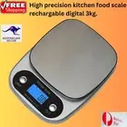 food scale 3kg usb rechargable 0.1g high precision silver kitchen scale.