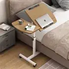 Motif 2-in-1 Adjustable Portable Sofa Bed Side Table Laptop Desk w/ Wheels Natur