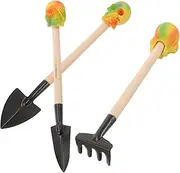 MERRYHAPY Unique Skull Mini Flower Pot Set 3-Piece Mini Gardening Tool Kit for Gardeners