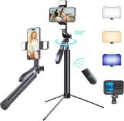 67" Phone Tripod with remote 360° Rotating Stand Tripod with RGB Light