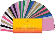 HTVRONT 5.5"x12" Smart Permanent Vinyl for Cricut Joy Machine - 30 Sheets Bundle & 5 Transfer Tape, Assorted Colors Adhesive Vinyl (Matte)