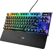 SteelSeries Apex 7 TKL Compact Mechanical Gaming Keyboard – OLED Smart Display – USB Passthrough and Media Controls – Tactile and Clicky – RGB Backlit (Blue Switch)