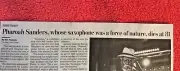 OBITUARY PHAROAH SANDERS 1940 - 2022 SAXOPHONE PLAYER COMPOSER JAZZ KARMA