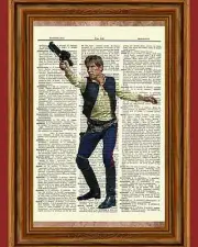 Han Solo Star Wars Dictionary Page Art Print Book Picture Poster Collectible