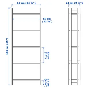 北歐工業LOFT風格經典IKEA宜家LAIVA書櫃書架層架組收納架收納櫃/黑/24x62x165/二手八成新/特$390