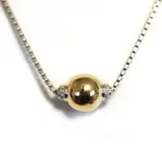 David Yurman Solari 18K Gold Bonded Dome & Pave-Diamond Silver Pendant Necklace