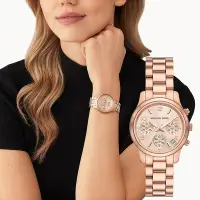 在飛比找Yahoo奇摩購物中心優惠-Michael Kors MK Runway 三眼計時女錶 