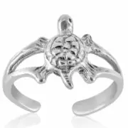 Turtle Design Toe Ring Genuine Solid Sterling Silver 925 Size Adjustable