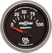 Autometer 2-1/16" Oil Pressure, 0-100 PSI, Air-Core, Sport-Comp II (3627)