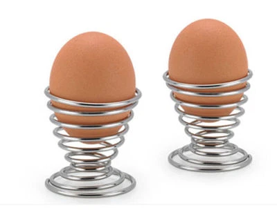 Lovely Stainelss Steel Spring Wire Tray Egg Cup Boiled Eggs Holder Stand Storage