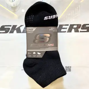 SKECHERS 中童 S112238-001L 童襪 襪子 中筒襪 止滑顆粒 運動 三入 黑