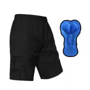 EZRUN Men's 3D Padded Mountain Bike Shorts Lightweight MTB Cycling *Black XXL