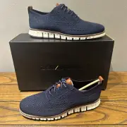 Cole Haan Zerogrand Stitchlite Wingtip Blue Oxford Mens Shoes New Size 10