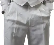 Mens White Polyester Adjustable Tuxedo Pants NEW