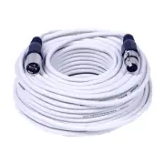 Seismic Audio - White 100 Foot XLR Microphone Cable - 100' Microphone Cord Mic