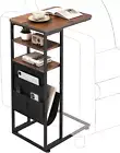 C Shaped End Table, C Shaped End Table for Couch, C Shape Side Tables with Stora