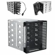 5.25'' Cage Rack Hard Drive Tray Caddy Bay to 5x 3.5'' SATA SAS HDD Expansion
