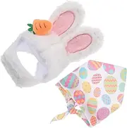 SUPVOX 2pcs Easter Clothes Set Has Spring Party Accessories Easter Rabbit Goose Clothes Goose Costume Outfit Rabbit Hat Headband Yard Lawn Goose Porch Goose Clothing Bunny Ear Hat Plush