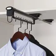 Heavy Duty Pull Out Closet Rod,Wardrobe Retractable Adjustable Clothes Extendable Wardrobe Rail Tube Clothing Mount Wardrobe Hanger,with Screws Warm as ever Learned extensively KeYJ