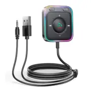 Car Bluetooth Receiver Wireless Adapter Stereo Audio Dual Mic Noise Cancellation