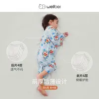 在飛比找Yahoo!奇摩拍賣優惠-【哆啦A夢】威爾貝魯wellber兒童睡袋嬰兒春秋紗布純棉*