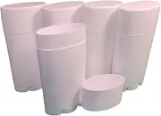 5 Pack - Empty Deodorant Containers (2.5 Oz Capacity, Top-Fill, Flat Top Lid, White), White
