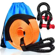 Tow Strap, Heavy Duty Tow Rope 2 X 16.4 ft 11000 Lbs (5 T) Recovery Straps wi...