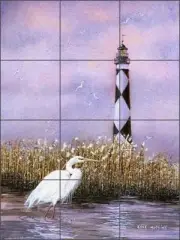Ceramic Tile Mural Backsplash Hopkins Diamond Point Lighthouse Art CCI-EH74