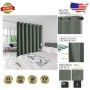 Stylish Dark Mallard Room Divider Curtain - Privacy & Noise Reduction - 1 Panel